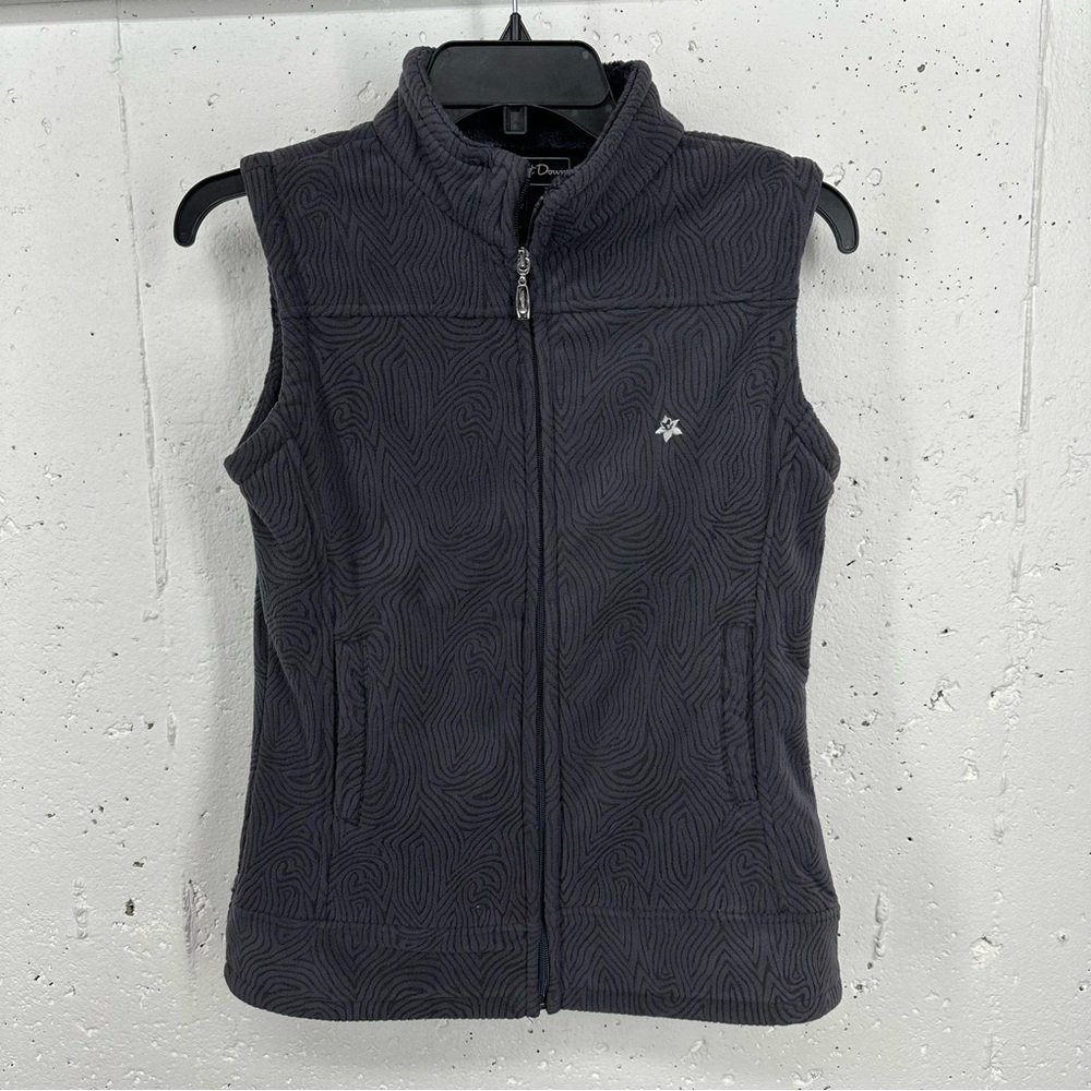 Straight Down Women's size Small Dark Gray Textured Fleece Vest